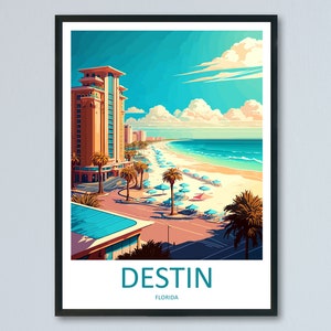 Destin Travel Print Wall Art Destin Wall Hanging Home Décor Destin Gift Art Lovers Florida Art Lover Gift Florida Print For Florida Lovers