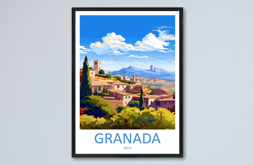 Granada Travel Print Wall Art Granada Wall Hanging Home Décor Granada