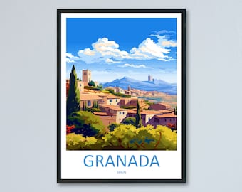 Granada Travel Print Wall Art Granada Wall Hanging Home Décor Granada Gift Art Lovers Spain Art Lover Gift Granada Wall Décor Granada Art