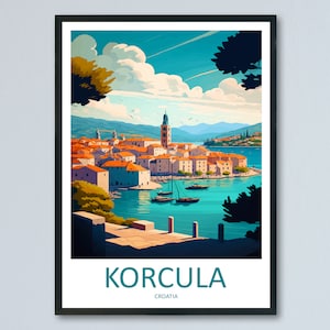 Korcula Print Korcula Home Décor Landscape Art Print Korcula Wall Art for Croatia Enthusiast Gift Wall Hanging Korcula Island Croatia Poster