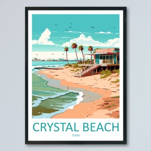 Crystal Beach Travel Print Wall Art Crystal Beach Wall Hanging Home Décor Crystal Beach Gift Art Lovers Texas Art Lover Gift Texas