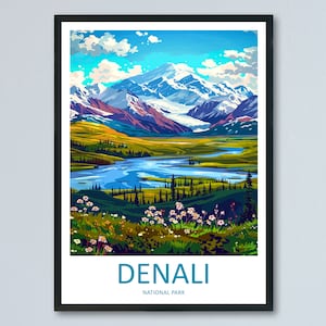 Denali National Park Travel Print Wall Art Denali Wall Hanging Home Décor Denali Gift Art Lovers Alaska Art Lover Gift Denali