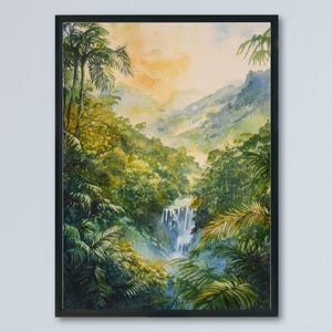 Costa Rica Watercolor Poster Costa Rica Travel Print Rainforest Wall Art Costa Rica Painting Tropical Nature Decor