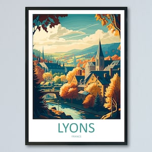 Lyon Print Lyon Wall Art for Travel Enthusiast Gift Wall Hanging Lyon France Home Decor Hanging Lyon Travel Print Wall Poster Lyon Decor Art