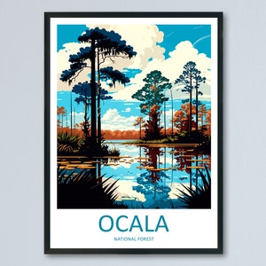 Ocala National Forest Travel Print Wall Art Ocala National Forest Wall Hanging Home Décor Ocala National Forest Gift Art Lovers