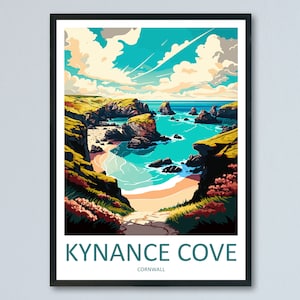 Impresión de viaje de Kynance Cove Arte de pared Colgante de pared de Kynance Cove Decoración del hogar Regalo de Kynance Cove Amantes del arte Regalo para amantes del arte de Inglaterra Arte de Kynance Cove