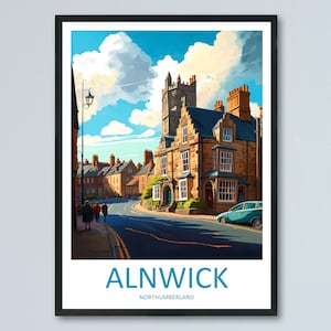 Alnwick Travel Print Wall Art Alnwick Wall Hanging Home Décor Alnwick Gift Art Lovers England Art Lover Gift Print