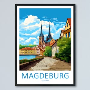 Magdeburg Travel Print Wall Art Magdeburg Wall Hanging Home Decoration Magdeburg Gift Art Lovers Wall Art Print Art Magdeburg Germany Poster