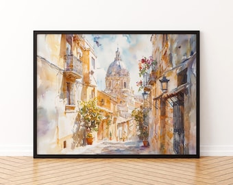 Alicante watercolor poster Wall Art Alicante Wall Hanging Home Décor Alicante Gift Art Lovers Spain Wall Art