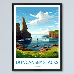 Duncansby Stacks Print Duncansby Stacks Home Decor Landscape Art Print Duncansby Stacks Wall Art for Scotland Enthusiast Gift Wall Hanging