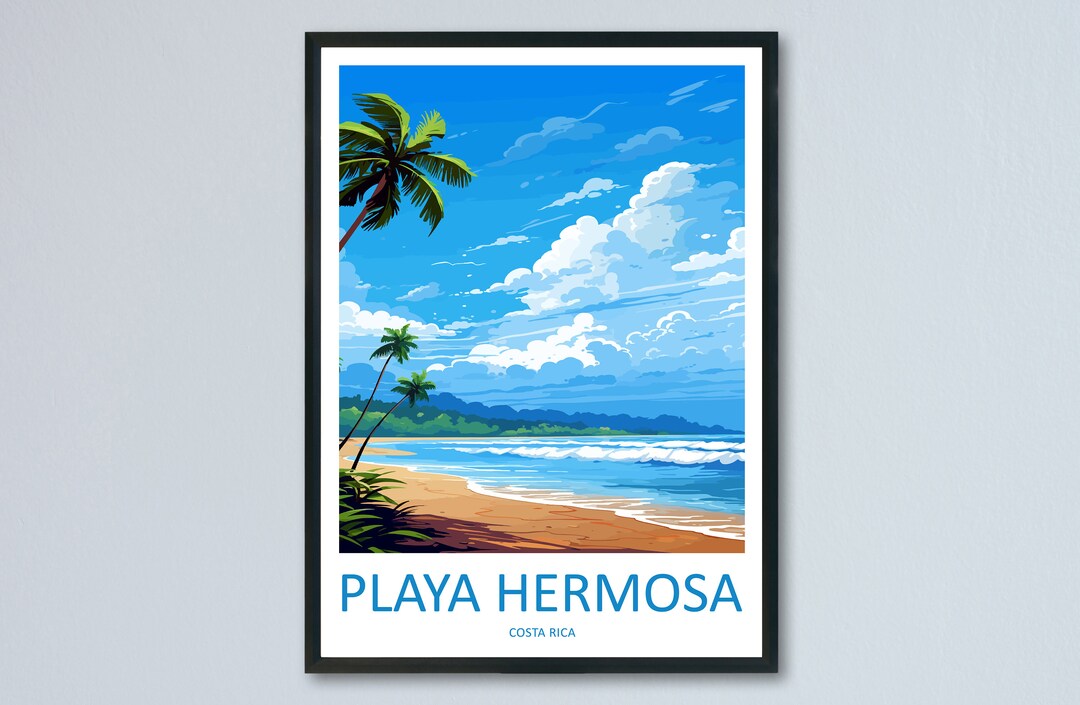 Playa Hermosa Travel Print Wall Art Playa Hermosa Wall Hanging Home ...