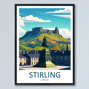Stirling Print Stirling Home Décor Scotland City Art Print Stirling Wall Art for Scotland Enthusiast Gift Wall Hanging Stirling Cityscape