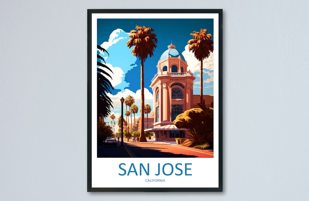 San Jose Travel Print Wall Art San Jose Wall Hanging Home Etsy