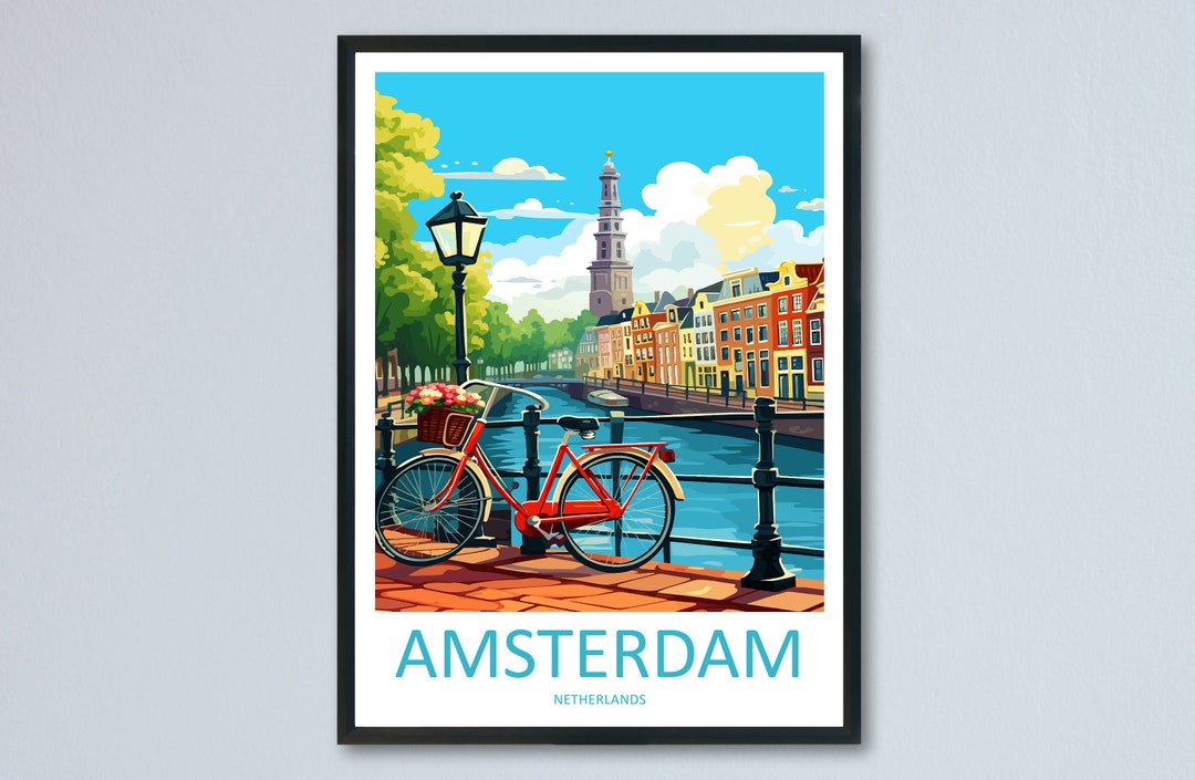 Amsterdam Travel Print Wall Art Amsterdam Wall Hanging Home Décor