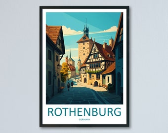 Rothenburg Travel Print Wall Art Rothenburg Wall Hanging Home Décor Rothenburg Gift Art Lovers Germany Art Lover Gift Rothenburg Wall Décor