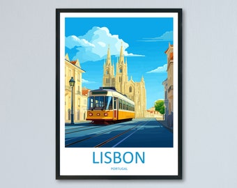 Lisbon Travel Print Wall Art Lisbon Wall Hanging Home Décor Lisbon Gift Art Lovers Portugal Art Lover Gift Lisbon Poster