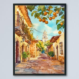 Oaxaca City Watercolor Poster Wall Art Oaxaca City Wall Hanging Home Décor Oaxaca City Gift Art Lovers Mexico Wall Art