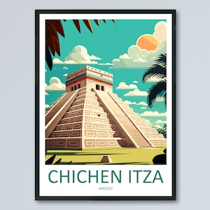 Chichen Itza Travel Print Wall Art Chichen Itza Wall Hanging Home Decoration Chichen Itza Gift Art Lovers Wall Art Print Art Chichen Itza