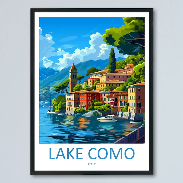 Lake Como Travel Print Wall Art Lake Como Italy Wall Hanging Home Decoration Lake Como Gift Art Lovers Wall Art Print Lake Como Italy Art