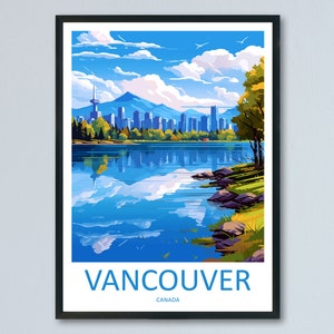 Vancouver Travel Print Wall Art Vancouver muur hangend woondecoratie Vancouver cadeau kunstliefhebbers Canada kunstliefhebber cadeau Vancouver cadeau