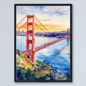 San Francisco Watercolor Poster San Francisco California Travel Print Wall Art San Francisco Home Decor San Francisco Gift Art Lovers