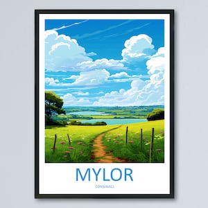 Mylor Travel Print Wall Art Mylor Wall Hanging Home Décor Mylor Gift Art Lovers Cornwall Art Mylor Wall Art