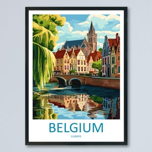 Belgium Travel Print Wall Art Belgium Wall Hanging Home Décor Belgium Gift Art Lovers Belgium Art Lover Gift Brussels Wall Décor