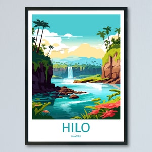 Impressão de viagem Hilo Arte de parede Hilo Decoração de parede para casa Presente Hilo Amantes da arte Presente para amantes da arte do Havaí Arte impressa