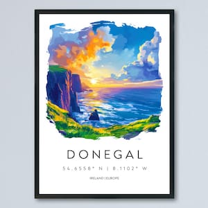 Donegal Watercolor Poster Wall Art Donegal Wall Decor Home Décor Donegal Gift Ireland Art Lover Gift, Travel Souvenir Print