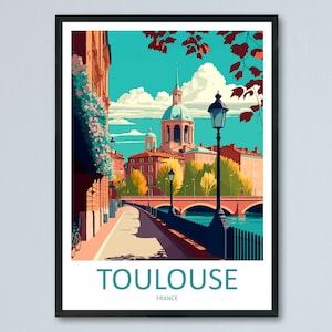 Impression d'art mural voyage Toulouse Suspension murale Toulouse Décoration d'intérieur Toulouse France Cadeau Amateurs d'art Art mural impression d'art Art voyage Toulouse