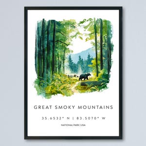 Great Smoky Mountains Reise Druck Tennessee Wand Kunst Berglandschaft Park Dekor Malerischen Natur Druck