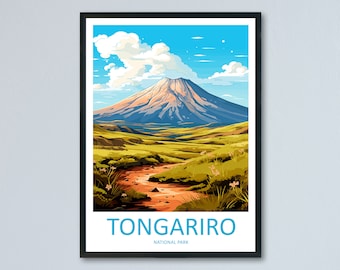 Tongariro National Park reizen afdrukken Wall Art Tongariro National Park muur opknoping Home decor Tongariro National Park cadeau kunstliefhebbers