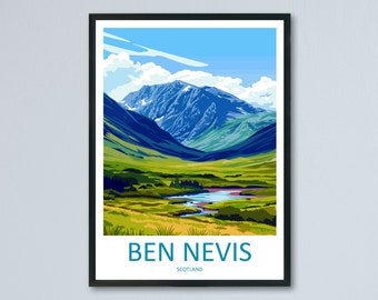 Ben Nevis Travel Print Wall Art Ben Nevis Wall Hanging Home Décor Ben Nevis Gift Art Lovers Scotland Art Lover Gift Ben Nevis Travel Artwork