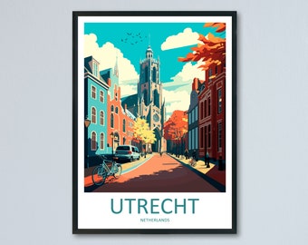 Utrecht Travel Print Wall Art Utrecht Wall hanging Home Decoration Utrecht Gift Art Lovers Utrecht Wall Art Utrecht Decor Print Nederland