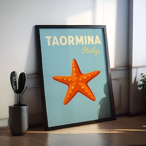Taormina Preppy Poster Wall Art Taormina Wall Decor Home Décor Taormina Gift Italy Art Lover Gift, Travel Souvenir Print