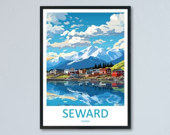 Seward Travel Print Wall Art Seward Wall Hanging Home Décor Seward Gift Art Lovers Alaska Art Lover Gift Seward Artwork