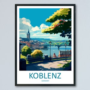 Koblenz Travel Print Wall Art Koblenz Wall Hanging Home Décor Koblenz Gift Art Lovers Germany Art Lover Gift Koblenz Art Travel Gift