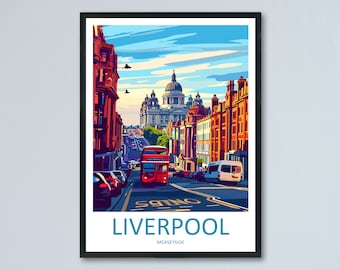 Liverpool Travel Print Wall Art Liverpool Wall Hanging Home Décor Liverpool Gift Art Lovers England Art Lover Gift Liverpool Travel Art Gift