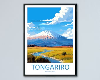Tongariro National Park reizen afdrukken Wall Art Tongariro National Park muur opknoping Home decor Tongariro National Park cadeau kunstliefhebbers
