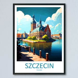 Szczecin Travel Print Wall Art Szczecin Wall Hanging Home Décor Szczecin Gift Art Lovers Poland Art Lover Gift Szczecin Travel Wall Art