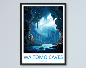 Waitomo Caves Travel Print Wall Art Waitomo Caves Wall Hanging Home Décor Waitomo Caves Gift Art Lovers New Zealand Art Lover Gift Print