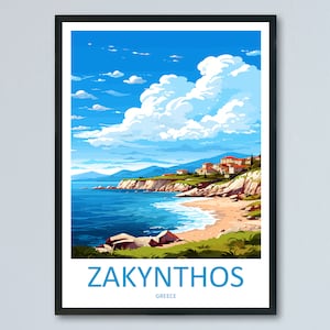 Zakynthos Travel Print Wall Art Zakynthos Greece Wall Hanging Home Decoration Zakynthos Gift Art Lovers Wall Art Print Zakynthos Greek Print