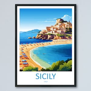 Sicily Travel Print Wall Art Sicily Italy Wall Hanging Home Decoration Sicily Gift Art Lovers Wall Art Print Sicily Italy Art Sicily Poster