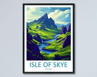 Isle Of Skye Travel Print Wall Art Isle Of Skye Wall Hanging Home Décor Isle Of Skye Gift Art Lovers Scotland Art Lover Gift Isle Of Skye