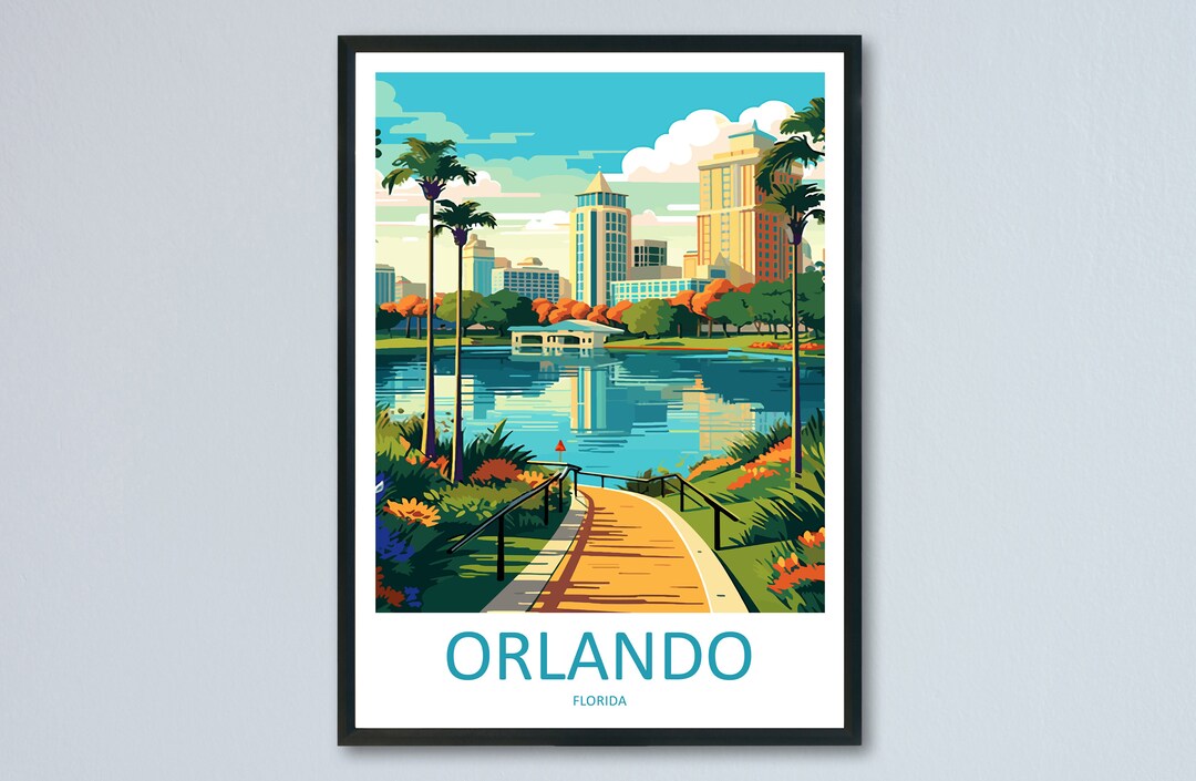 Orlando Travel Print Wall Art Orlando Wall Hanging Home Décor Orlando