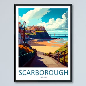 Scarborough Travel Print Wall Art Scarborough Wall Hanging Home Décor Scarborough Gift Art Lovers England Art Lover Gift Scarborough