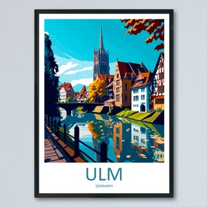 Ulm Travel Print Wall Art Ulm Wall Hanging Home Décor Ulm Gift Art Lovers Germany Art Lover Gift Ulm Art Travel Gift Poster