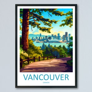 Vancouver Reise Print Wandkunst Vancouver Wandbehang Home Dekor Vancouver Geschenk Kunstliebhaber Kanada Kunstliebhaber Geschenk Vancouver Geschenk