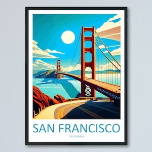 San Francisco Golden Gate Travel Print Wall Art San Francisco Wall Hanging Home Décor San Francisco Gift Art Lovers California Art Lover