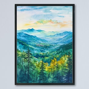 Asheville watercolor poster Wall Art Asheville Wall Hanging Home Décor Asheville Gift Art Lovers North Carolina Art Lover Gift